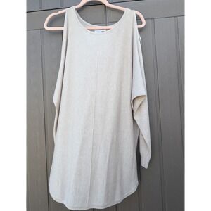 99 Jane Street Pullover Beige Cold Shoulder Extra Large